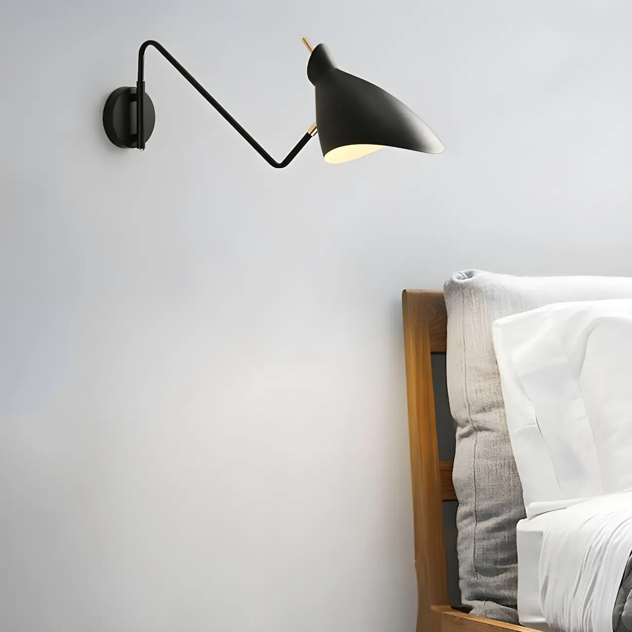  Simple Metal Solid Color Swing Arm Wall Light Image - 10 | homeyfad