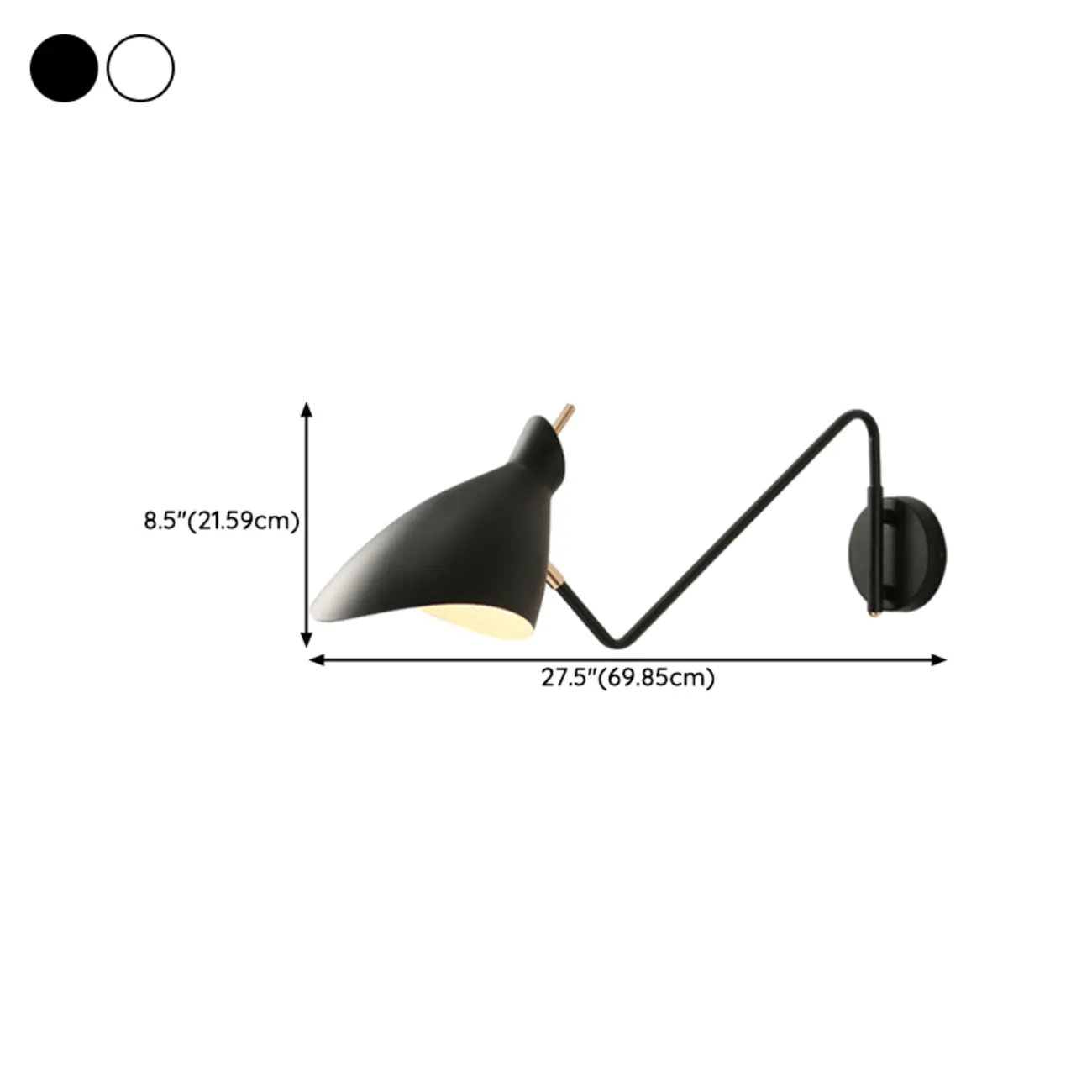  Simple Metal Solid Color Swing Arm Wall Light Image - 12 | homeyfad