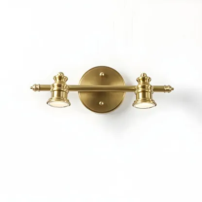 Elegant Metal Gold Vanity Light with Copper Shade for Bathroom Image - 6