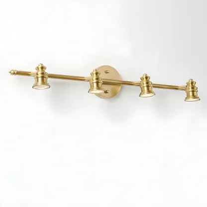 Elegant Metal Gold Vanity Light with Copper Shade for Bathroom Image - 8