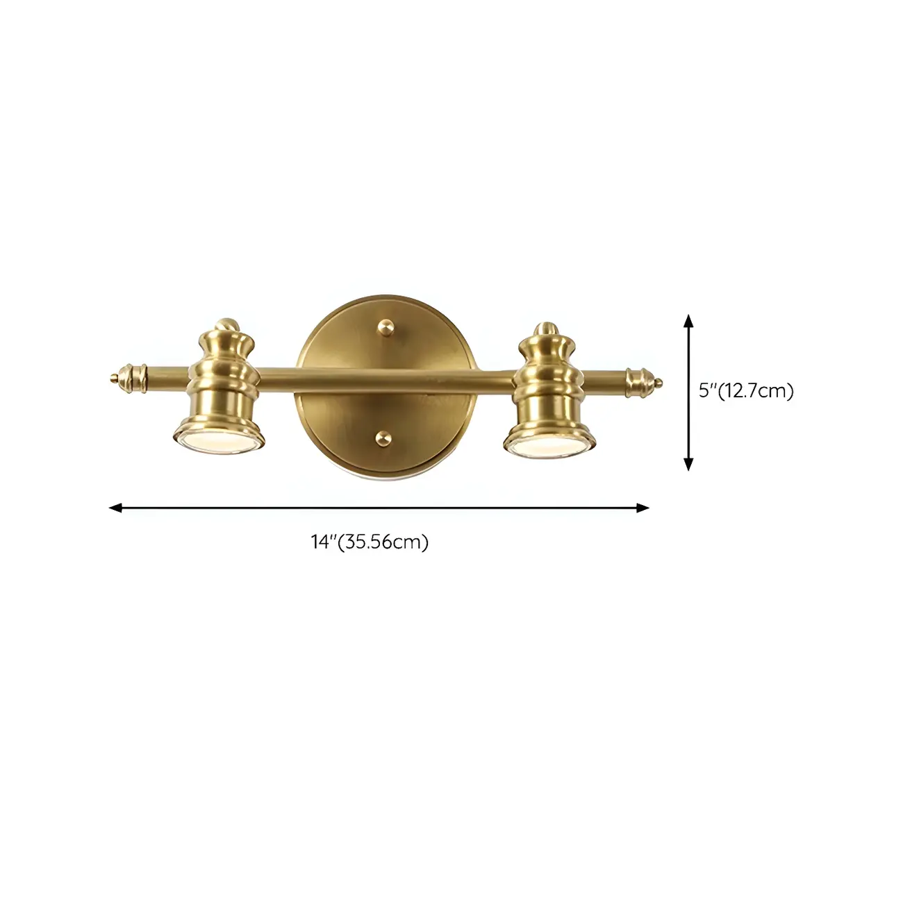 Elegant Metal Gold Vanity Light with Copper Shade for Bathroom #size