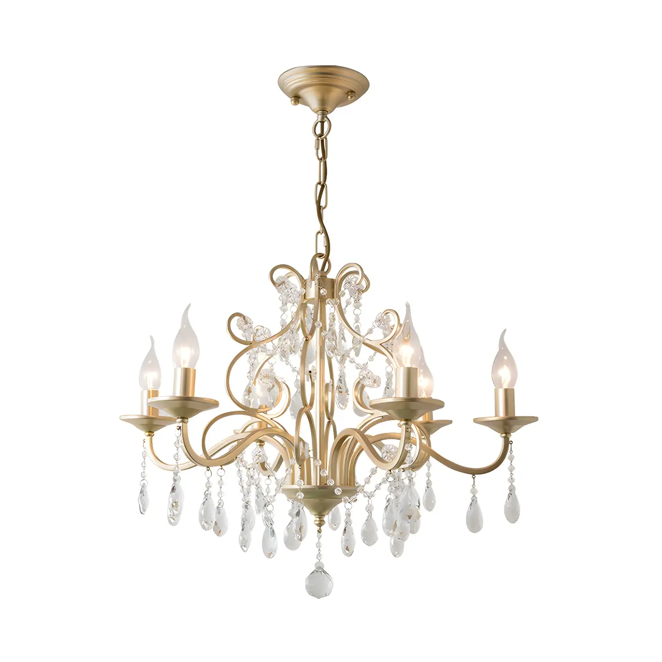 Exiquisite Champagne Crystal Candlebra Chandelier Image - 4 | homeyfad