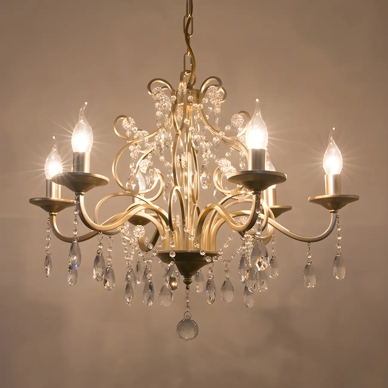 Exiquisite Champagne Crystal Candlebra Chandelier Image - 2 | homeyfad