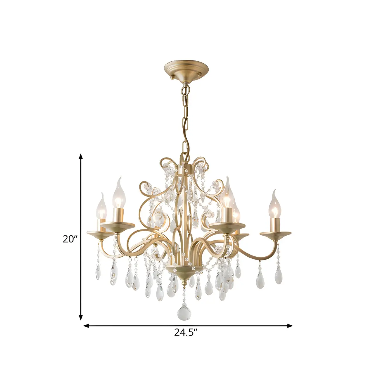 Exiquisite Champagne Crystal Candlebra Chandelier Image - 5 | homeyfad