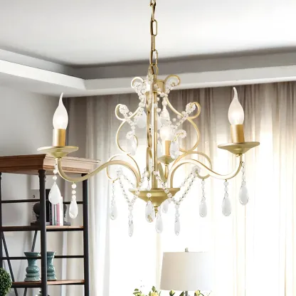Exiquisite Champagne Crystal Candlebra Chandelier Image - 6