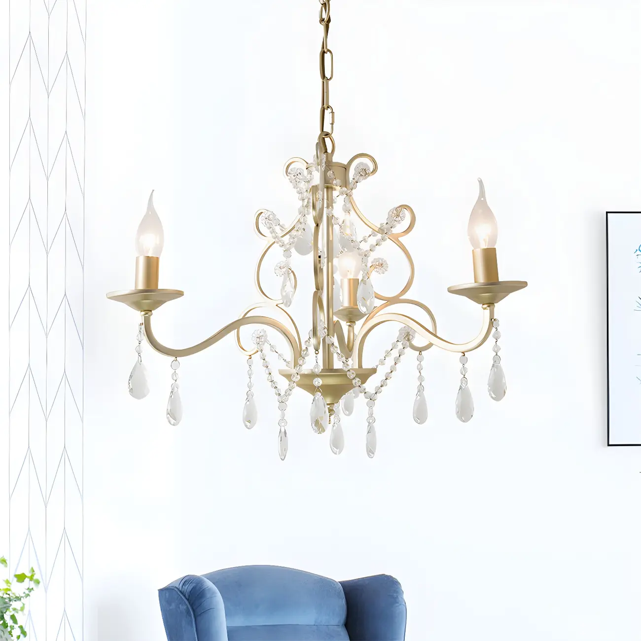 Exiquisite Champagne Crystal Candlebra Chandelier Image - 7 | homeyfad