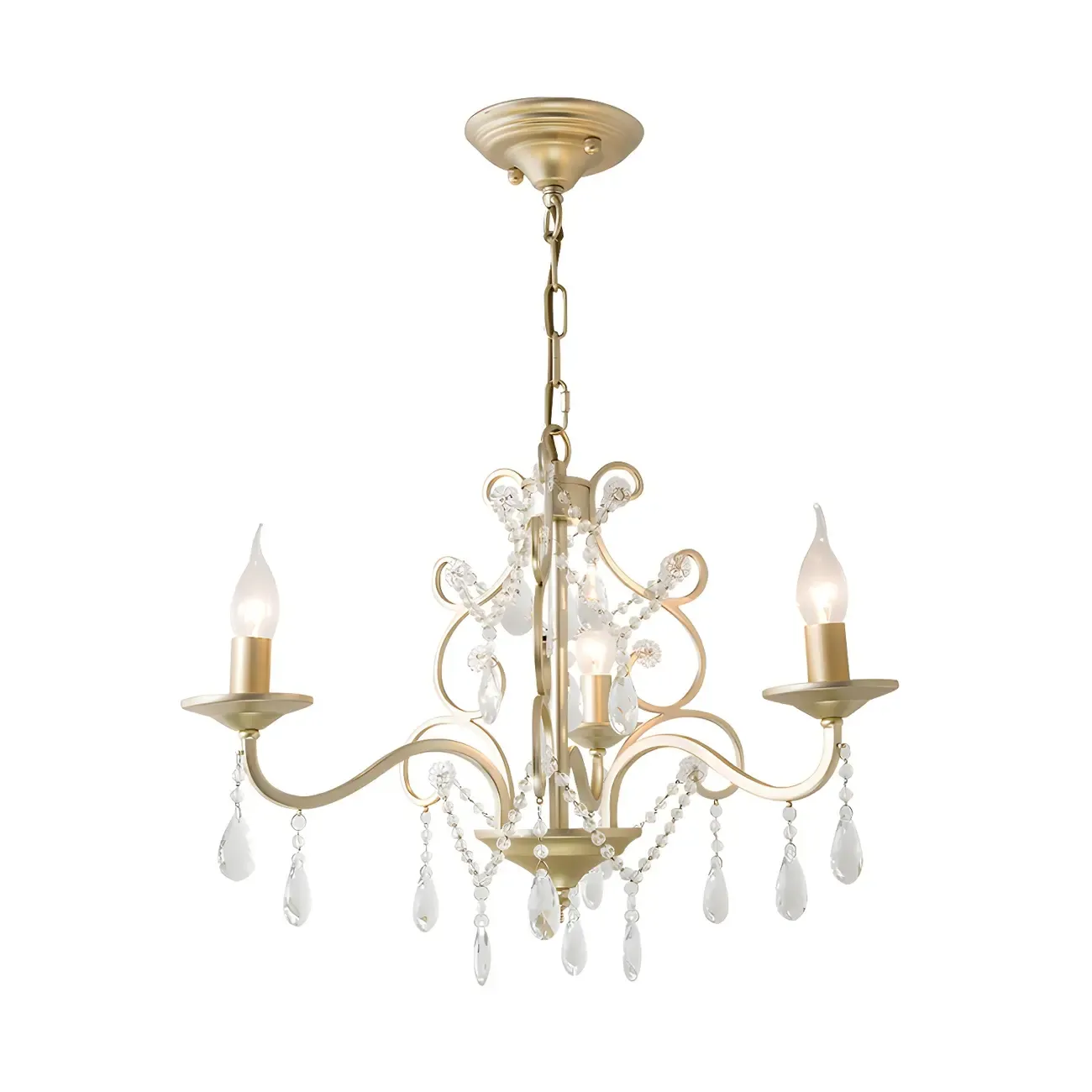 Exiquisite Champagne Crystal Candlebra Chandelier Image - 8
