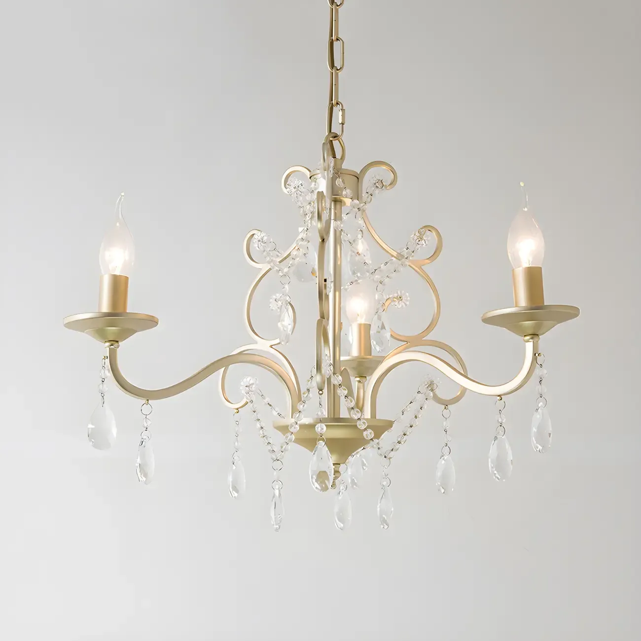 Exiquisite Champagne Crystal Candlebra Chandelier Image - 9