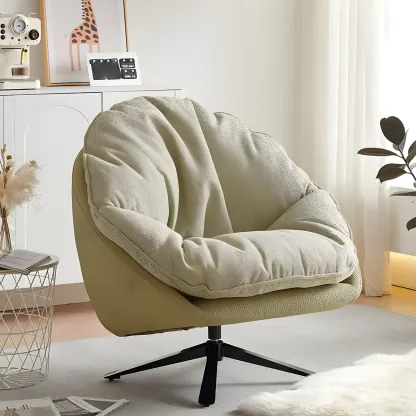 Classic Fabric Accent Chair with Swivel for Living Room Image - 9