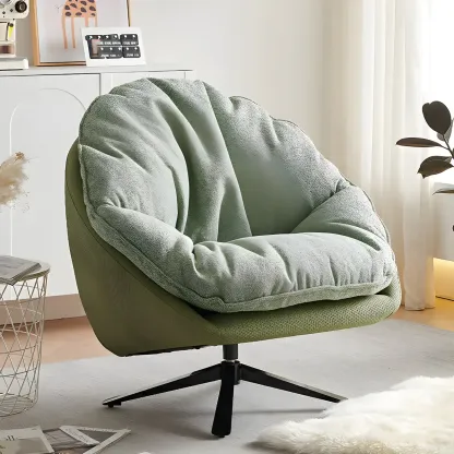 Classic Fabric Accent Chair with Swivel for Living Room Image - 2