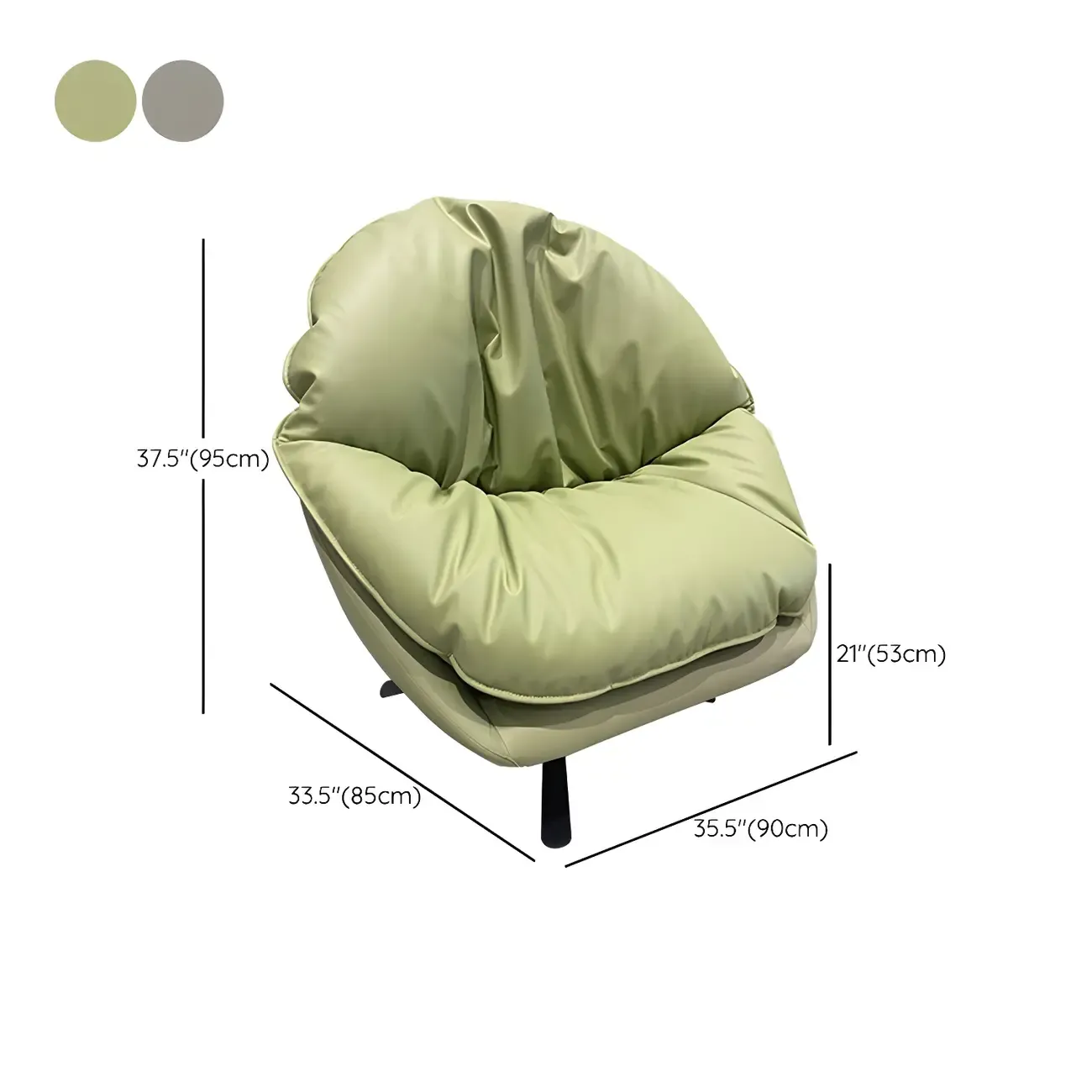 Classic Fabric Accent Chair with Swivel for Living Room Image - 15