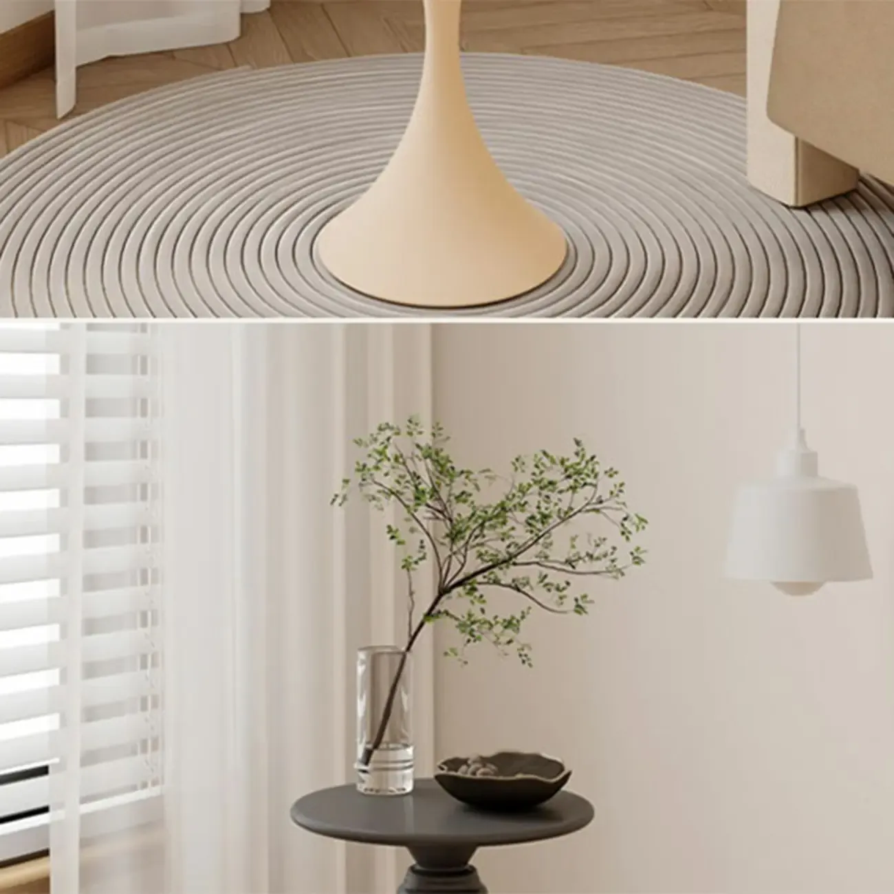 Durable Small Metal Round Pedestal End Table for Living Room Image - 5