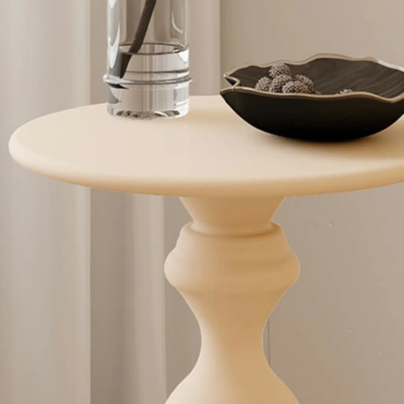 Durable Small Metal Round Pedestal End Table for Living Room Image - 6 | homeyfad