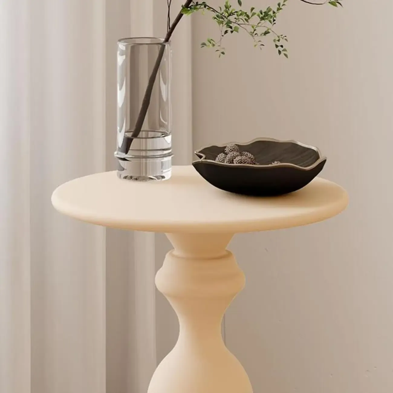 Durable Small Metal Round Pedestal End Table for Living Room Image - 8