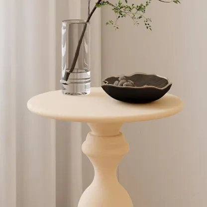 Durable Small Metal Round Pedestal End Table for Living Room Image - 8
