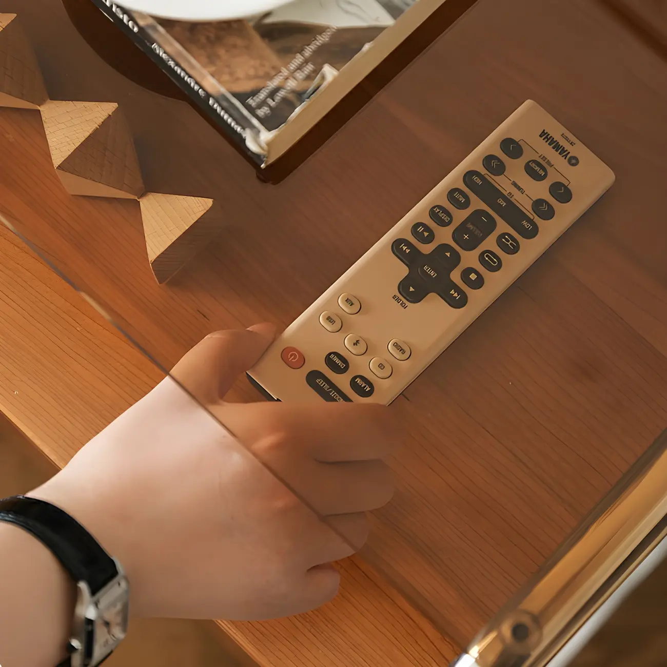 Natural Finish Narrow Glass-Top Light Wood Nightstand Image - 8 | homeyfad