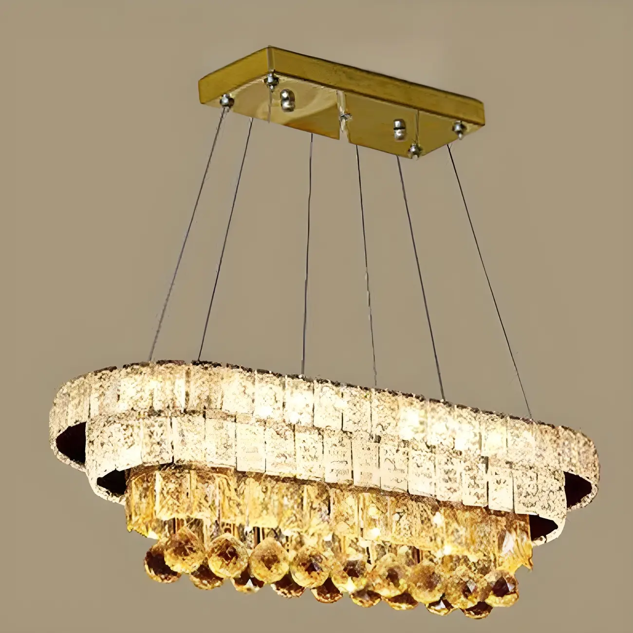 Elegant Gold/Silver Crystal Kitchen Island Pendant Light Image - 5 | homeyfad