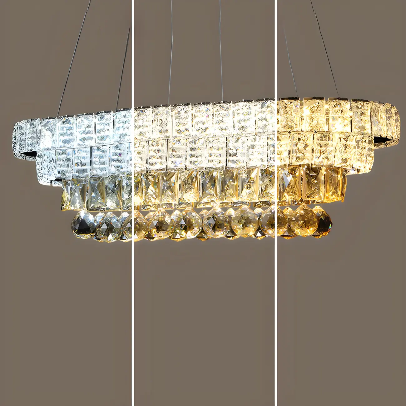 Elegant Gold/Silver Crystal Kitchen Island Pendant Light Image - 9 | homeyfad