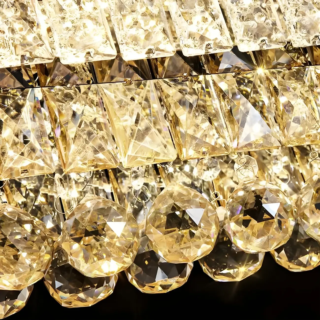 Elegant Gold/Silver Crystal Kitchen Island Pendant Light Image - 12