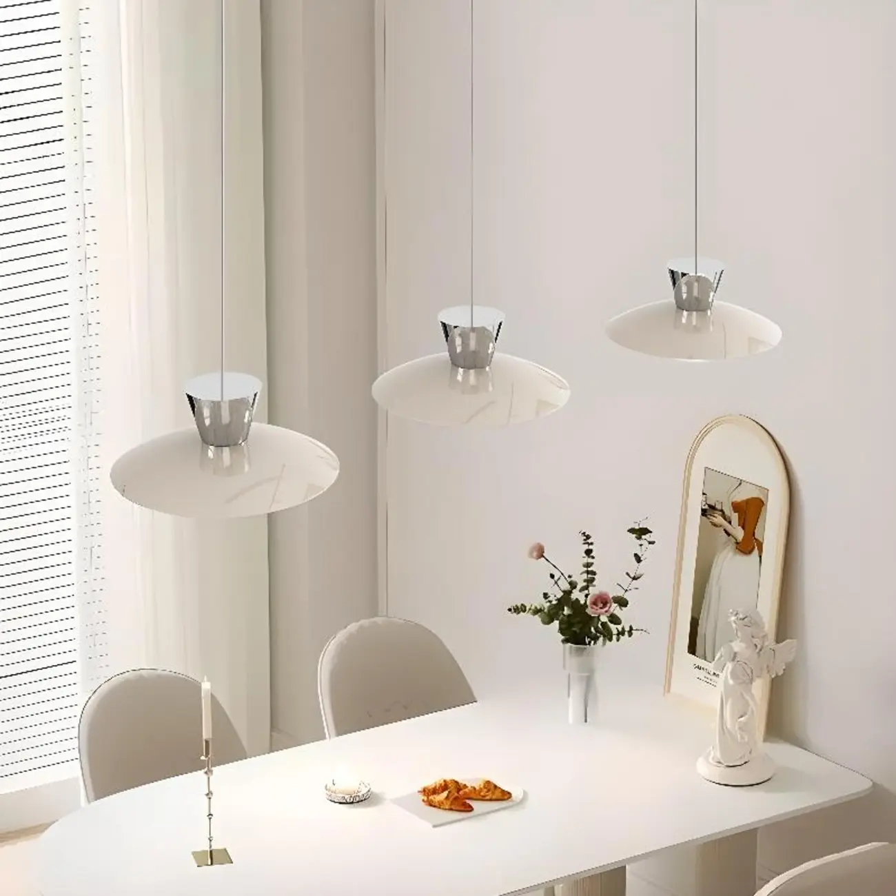 Modern Silver Metal Geometric Island Light for Kitchens Image - 3 | homeyfad