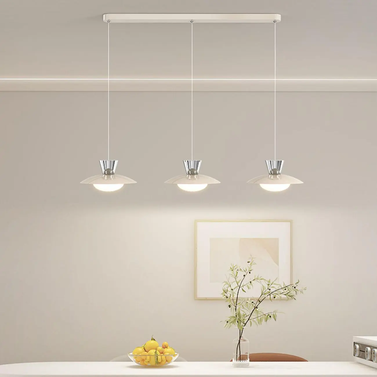 Modern Silver Metal Geometric Island Light for Kitchens Image - 5 | homeyfad