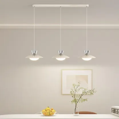 Modern Silver Metal Geometric Island Light for Kitchens Image - 5