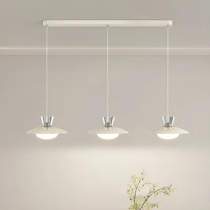 Modern Silver Metal Geometric Island Light for Kitchens Image - 6