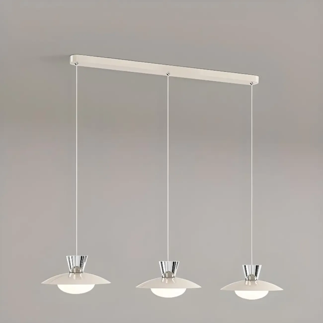 Modern Silver Metal Geometric Island Light for Kitchens Image - 8