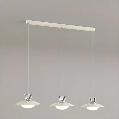 Modern Silver Metal Geometric Island Light for Kitchens Image - 8