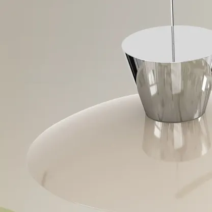 Modern Silver Metal Geometric Island Light for Kitchens Image - 9