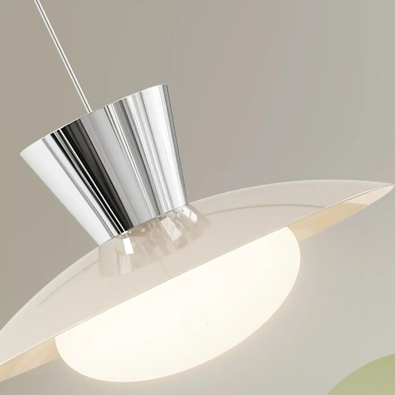 Modern Silver Metal Geometric Island Light for Kitchens Image - 10