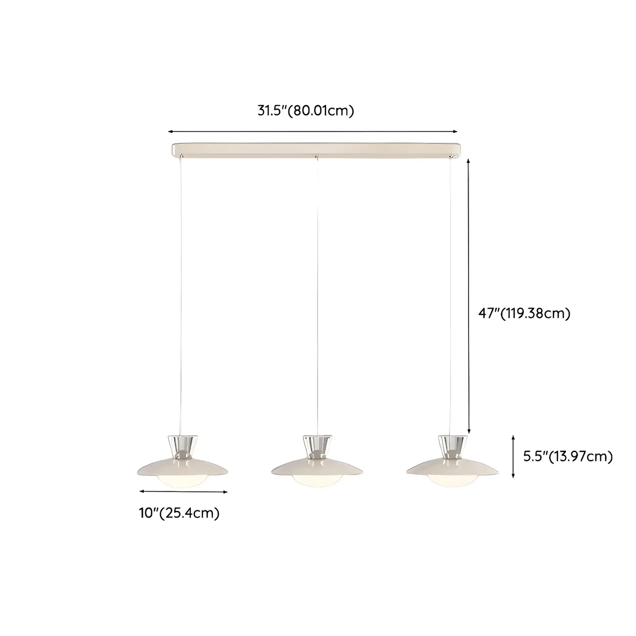 Modern Silver Metal Geometric Island Light for Kitchens #size | homeyfad