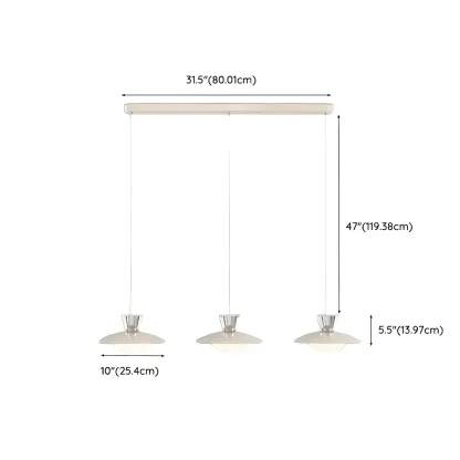 Modern Silver Metal Geometric Island Light for Kitchens #size