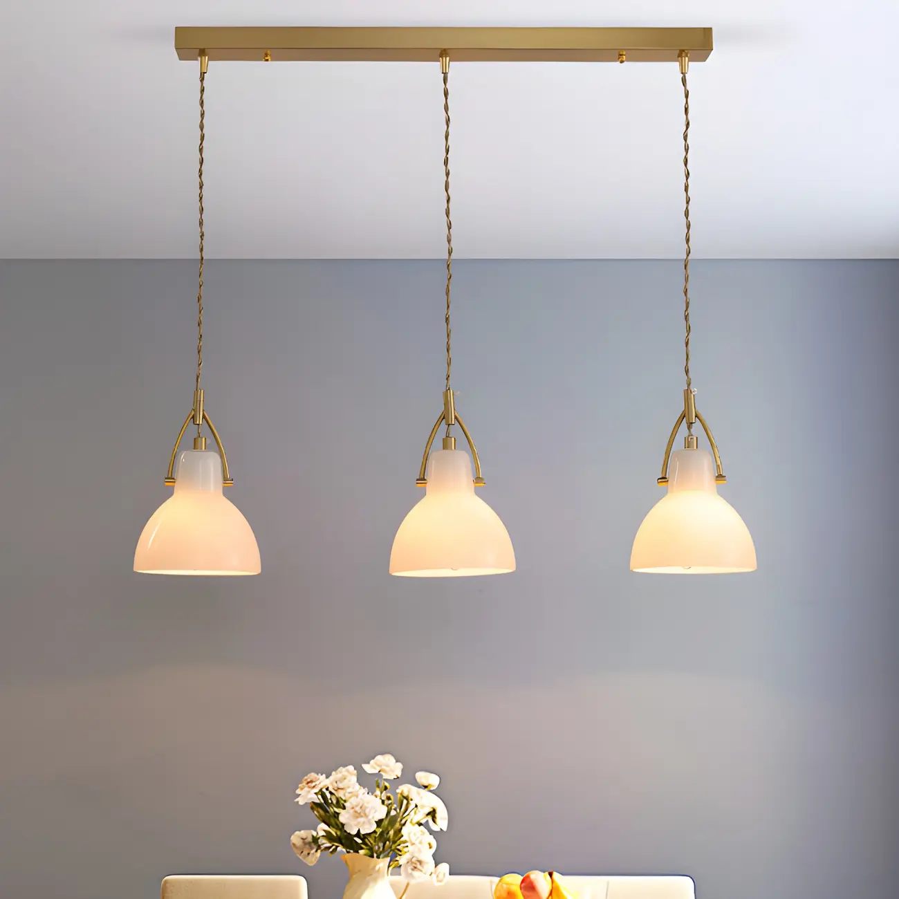 Modern Gold Glass Island Pendant Light for Dining Room Image - 2 | homeyfad
