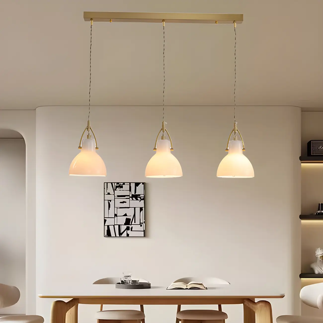 Modern Gold Glass Island Pendant Light for Dining Room Image - 1 | homeyfad