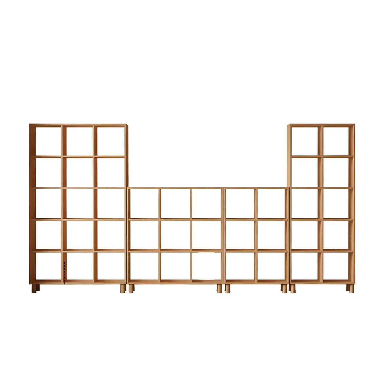 Modern Natural Cube Storage Wood Open Back Bookcase Image - 10 | homeyfad