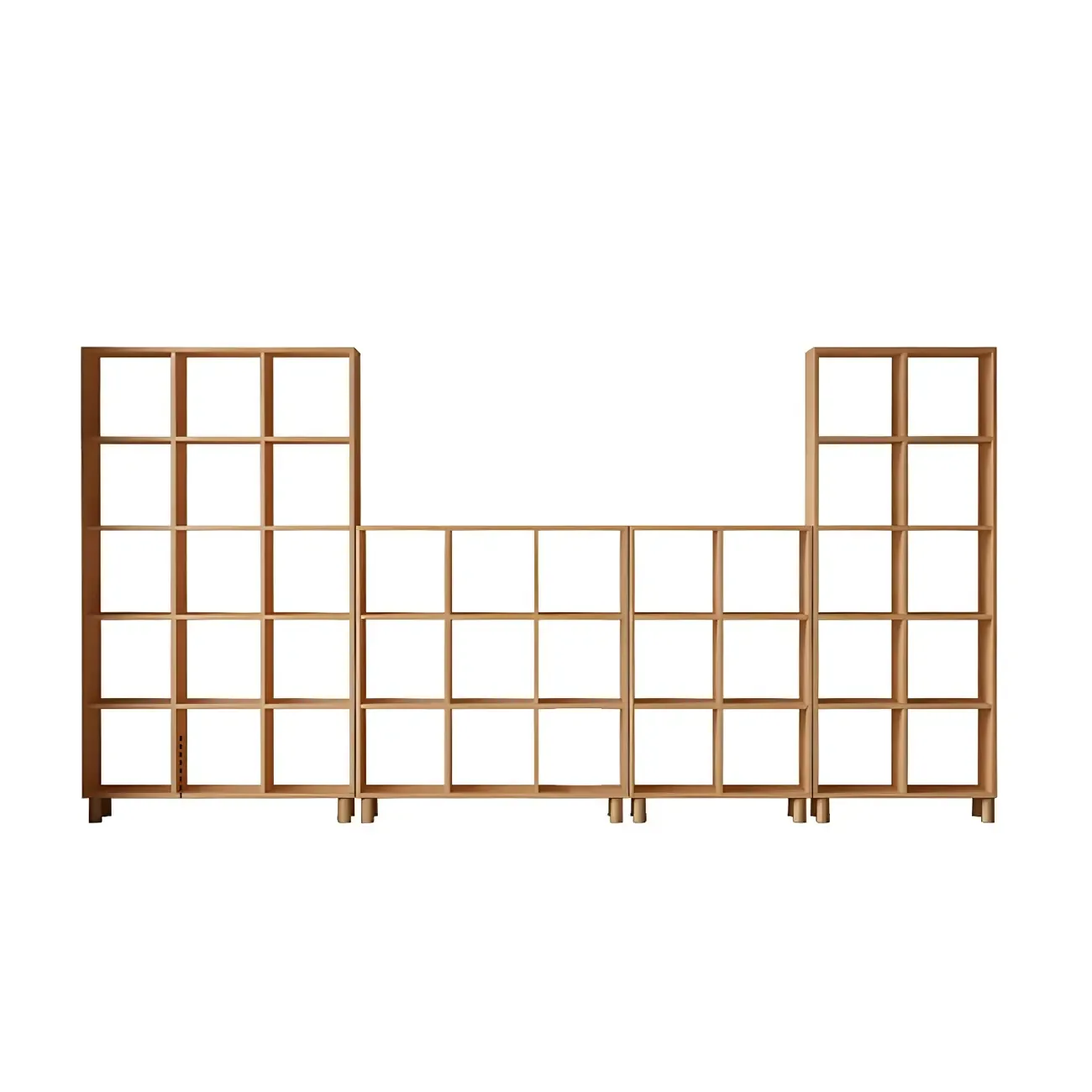 Modern Natural Cube Storage Wood Open Back Bookcase Image - 10