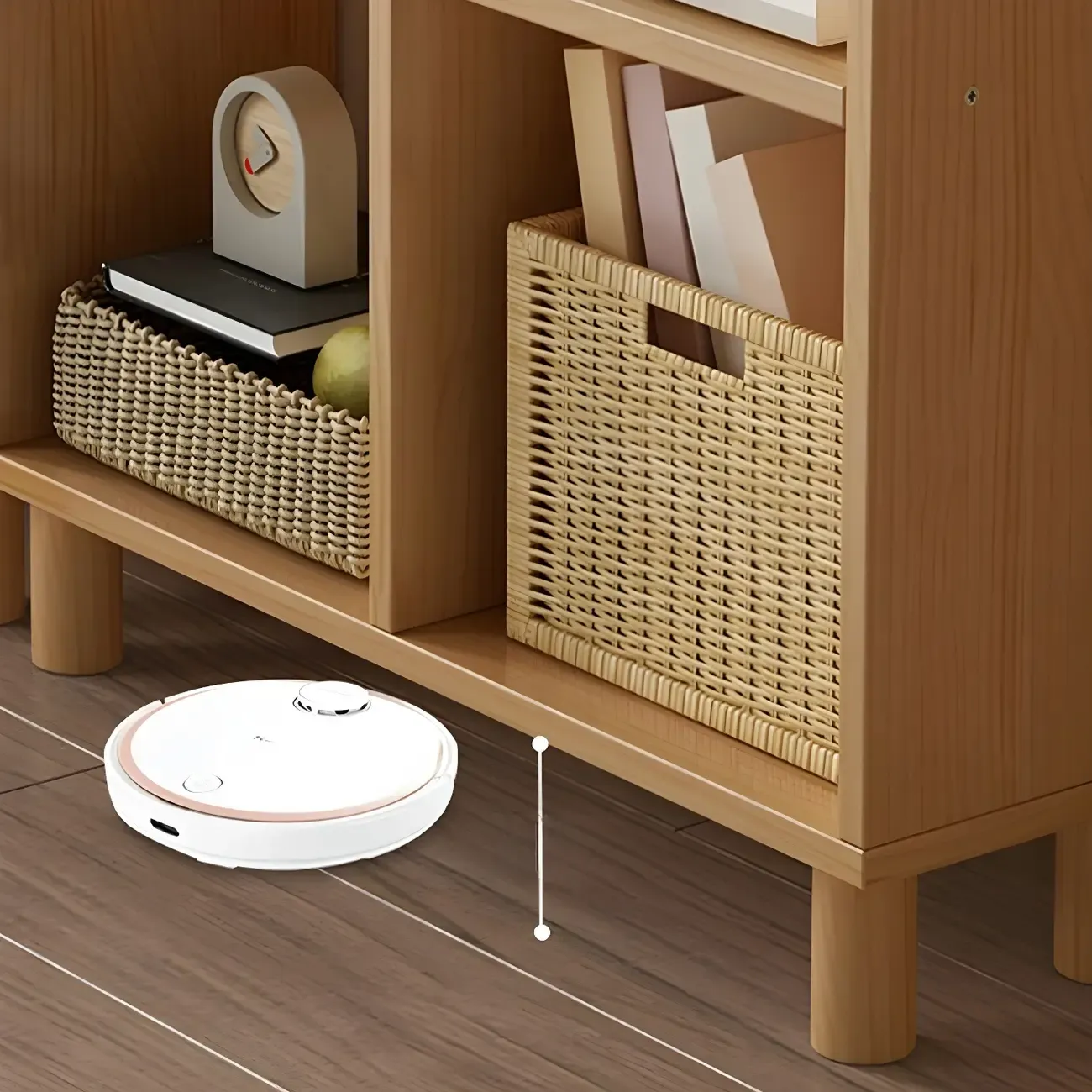 Modern Natural Cube Storage Wood Open Back Bookcase Image - 12