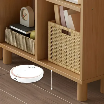 Modern Natural Cube Storage Wood Open Back Bookcase Image - 12