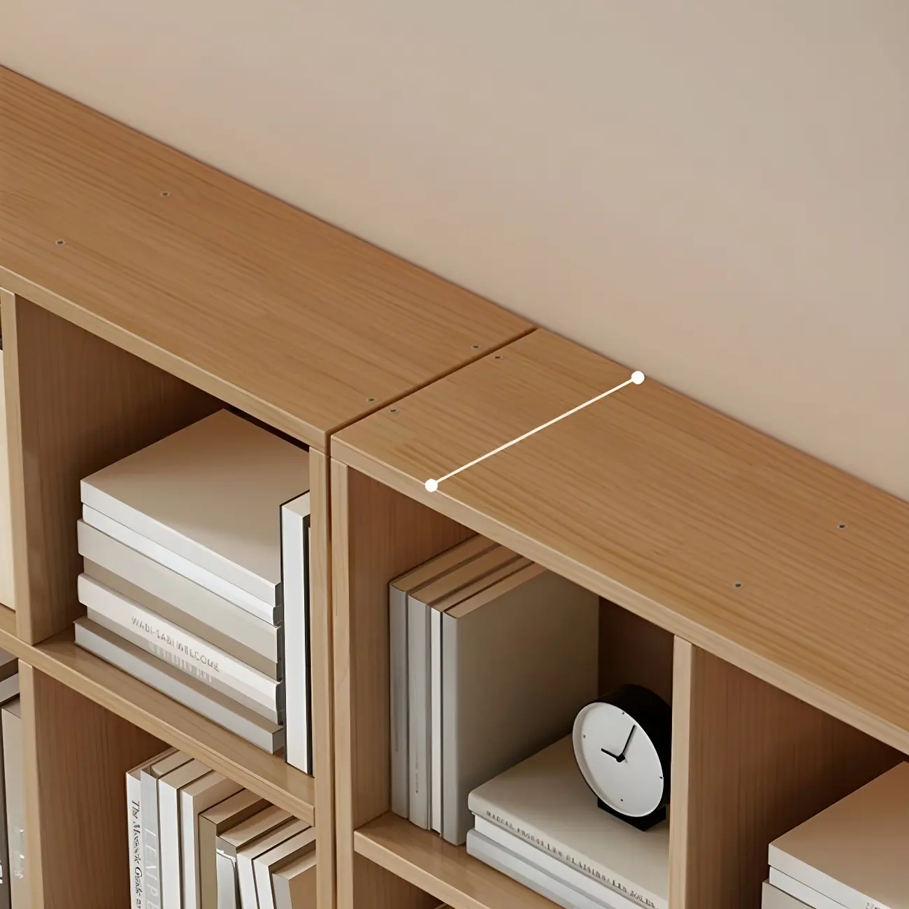 Modern Natural Cube Storage Wood Open Back Bookcase Image - 14 | homeyfad