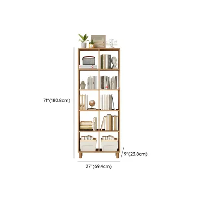 Modern Natural Cube Storage Wood Open Back Bookcase Image - 17