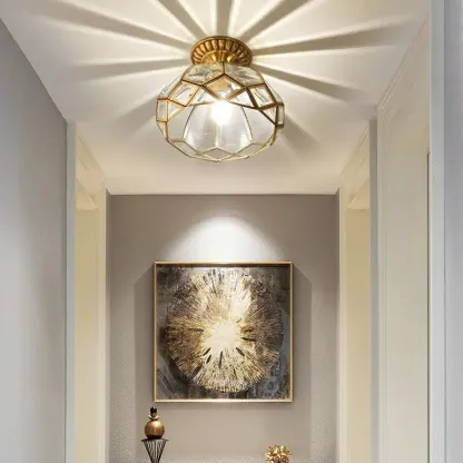 Colonial 8.5" Glass Semi Flush Ceiling Light for Living Room