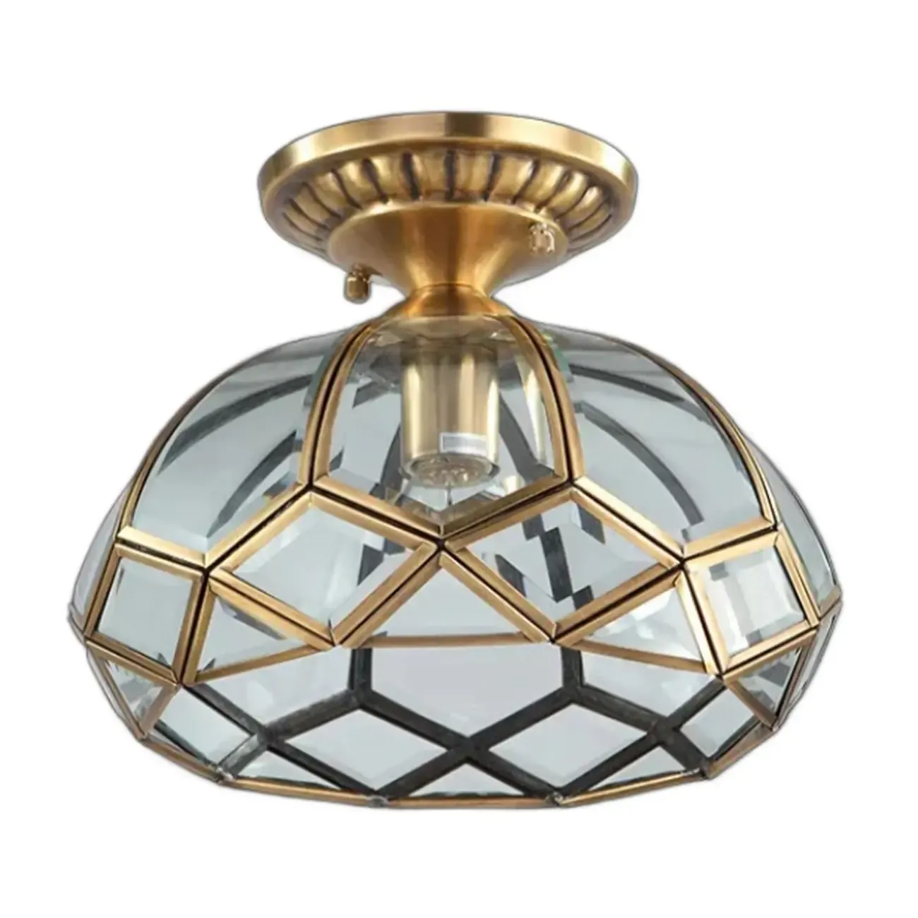 Colonial 8.5" Glass Semi Flush Ceiling Light for Living Room