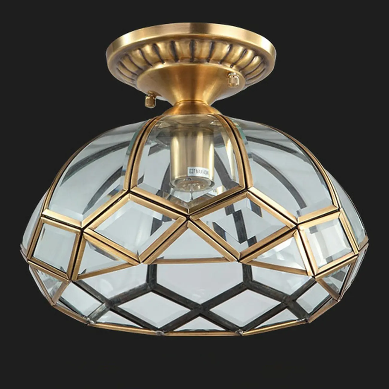 Colonial 8.5" Glass Semi Flush Ceiling Light for Living Room | homeyfad