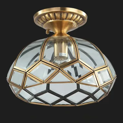 Colonial 8.5" Glass Semi Flush Ceiling Light for Living Room