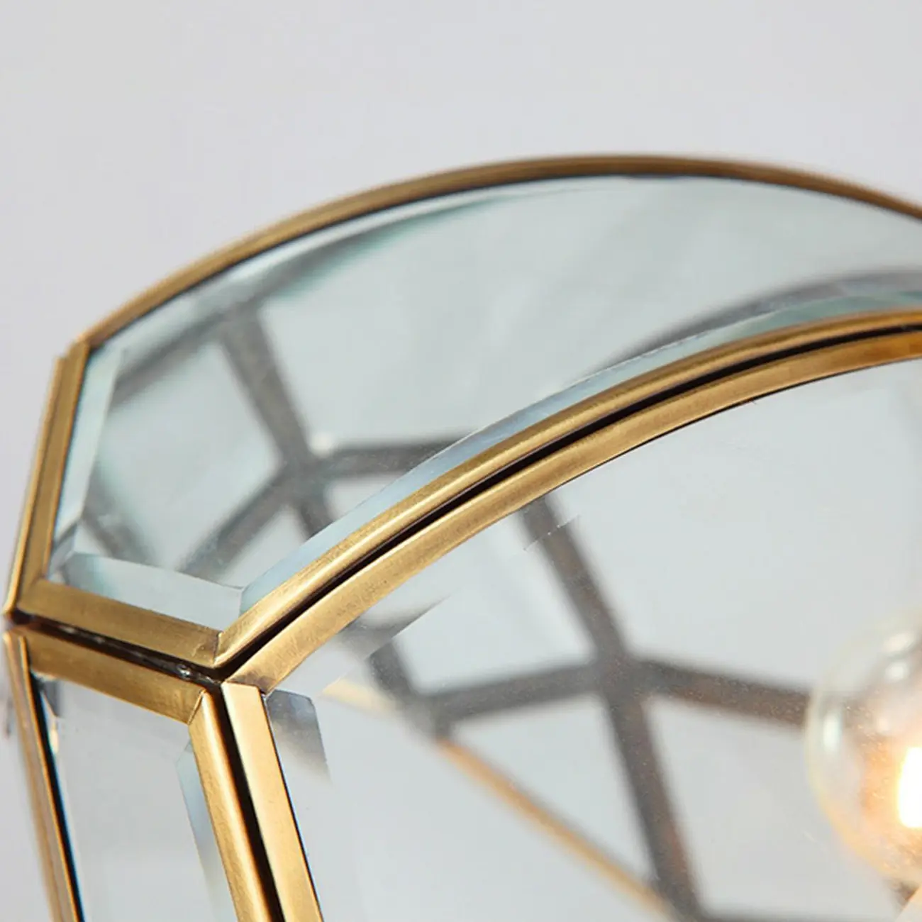 Colonial 8.5" Glass Semi Flush Ceiling Light for Living Room | homeyfad