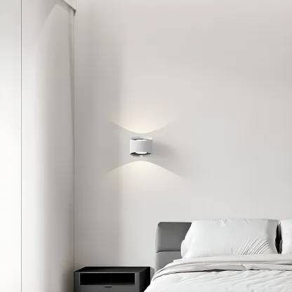 Modern Metal Cylinder Indoor 2-Light Wall Sconce Image - 1