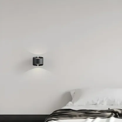 Modern Metal Cylinder Indoor 2-Light Wall Sconce Image - 2