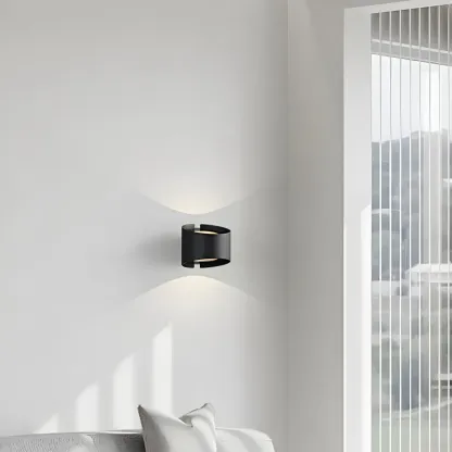 Modern Metal Cylinder Indoor 2-Light Wall Sconce Image - 3
