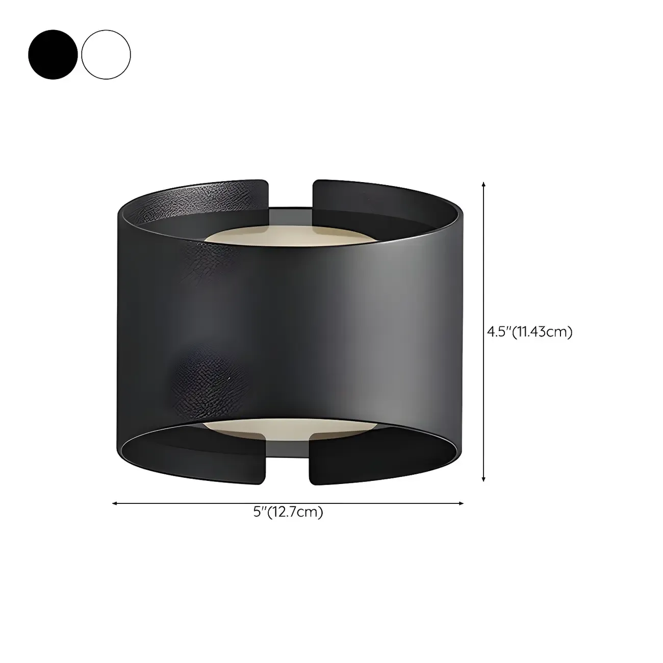 Modern Metal Cylinder Indoor 2-Light Wall Sconce #size